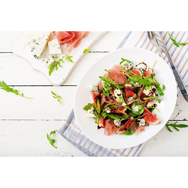 Ebern Designs Prosciutto Di Parma Salad On Canvas by Elena Danileiko